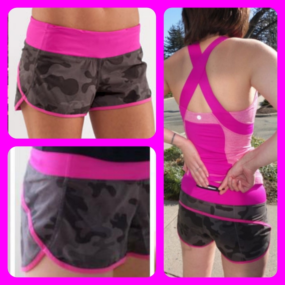 Lululemon Pink Camo Speed Shorts